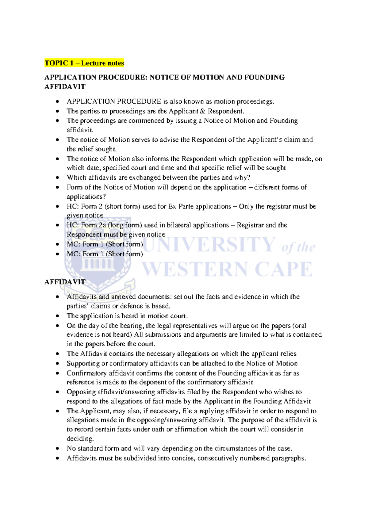 ACP TEST 1 Combined Notes AND Audio Lectures - TOPIC 1 – Lecture notes ...