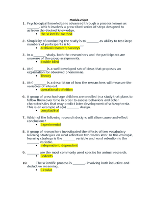 Module 1 - Chapter 1 Quiz - Intro To Psychology - Module 1 Quiz ...