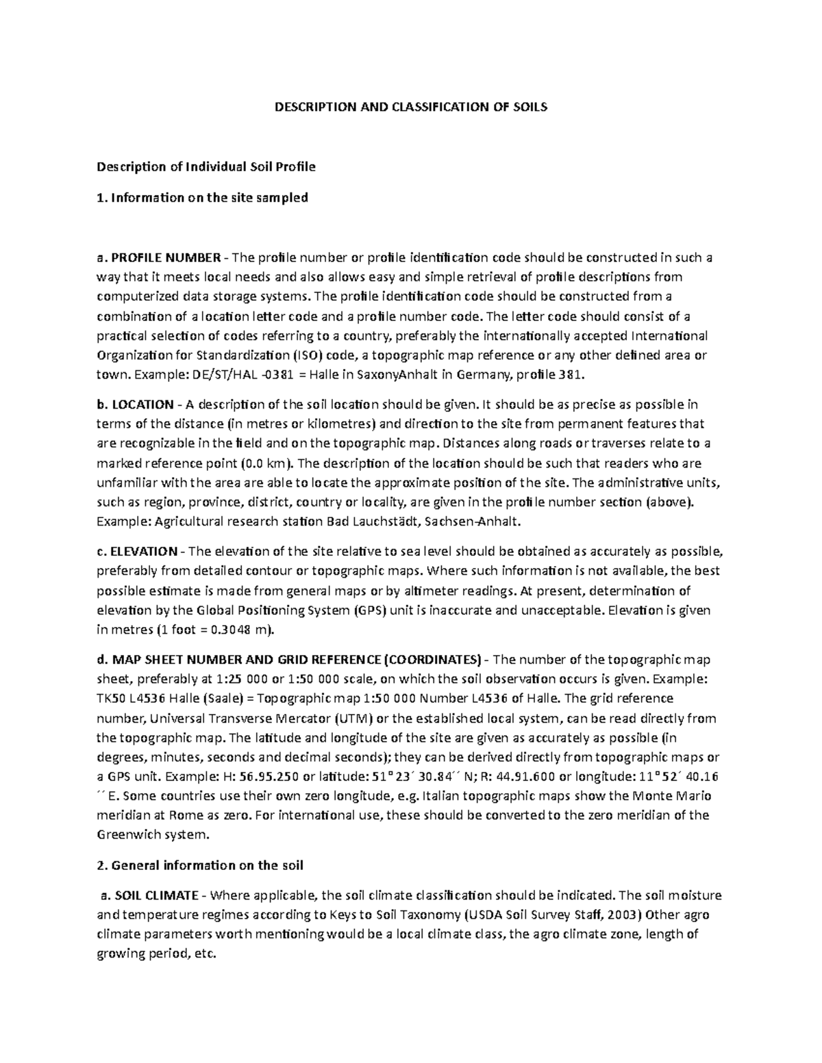 Description AND Classification OF Soils - DESCRIPTION AND ...