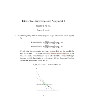 2024F Assignment 1 suggested answer ver1 - Intermediate Microeconomics ...