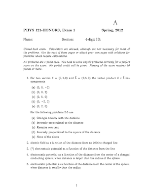 Detailed solution,Practice Common Exam 1 , Phys121, Spring 2023 ...