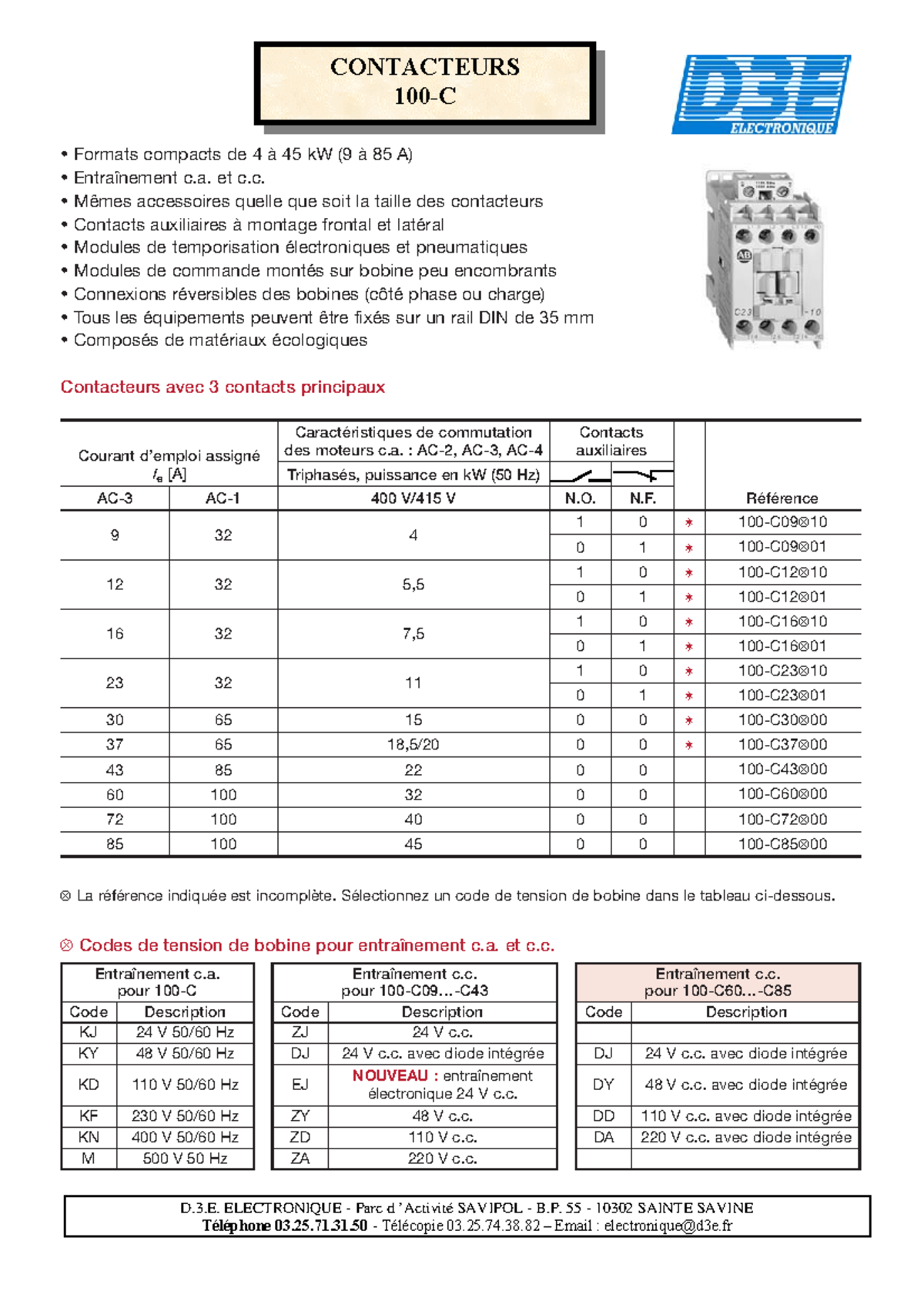 329-doc6 - 329-doc6 - ⊗ Codes de tension de bobine pour entraînement c ...