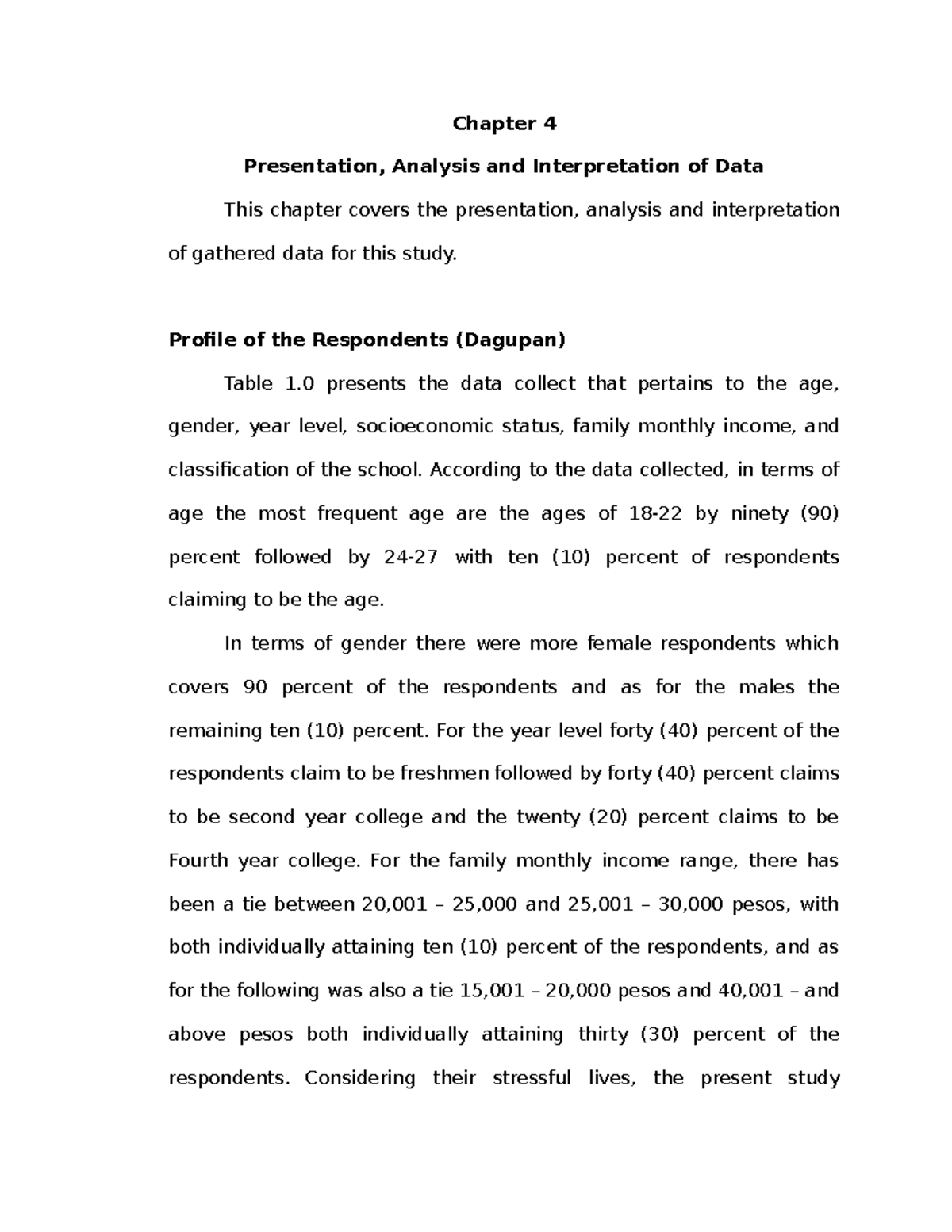 Chapter-4 Tally And Analyzation - Chapter 4 Presentation, Analysis And ...