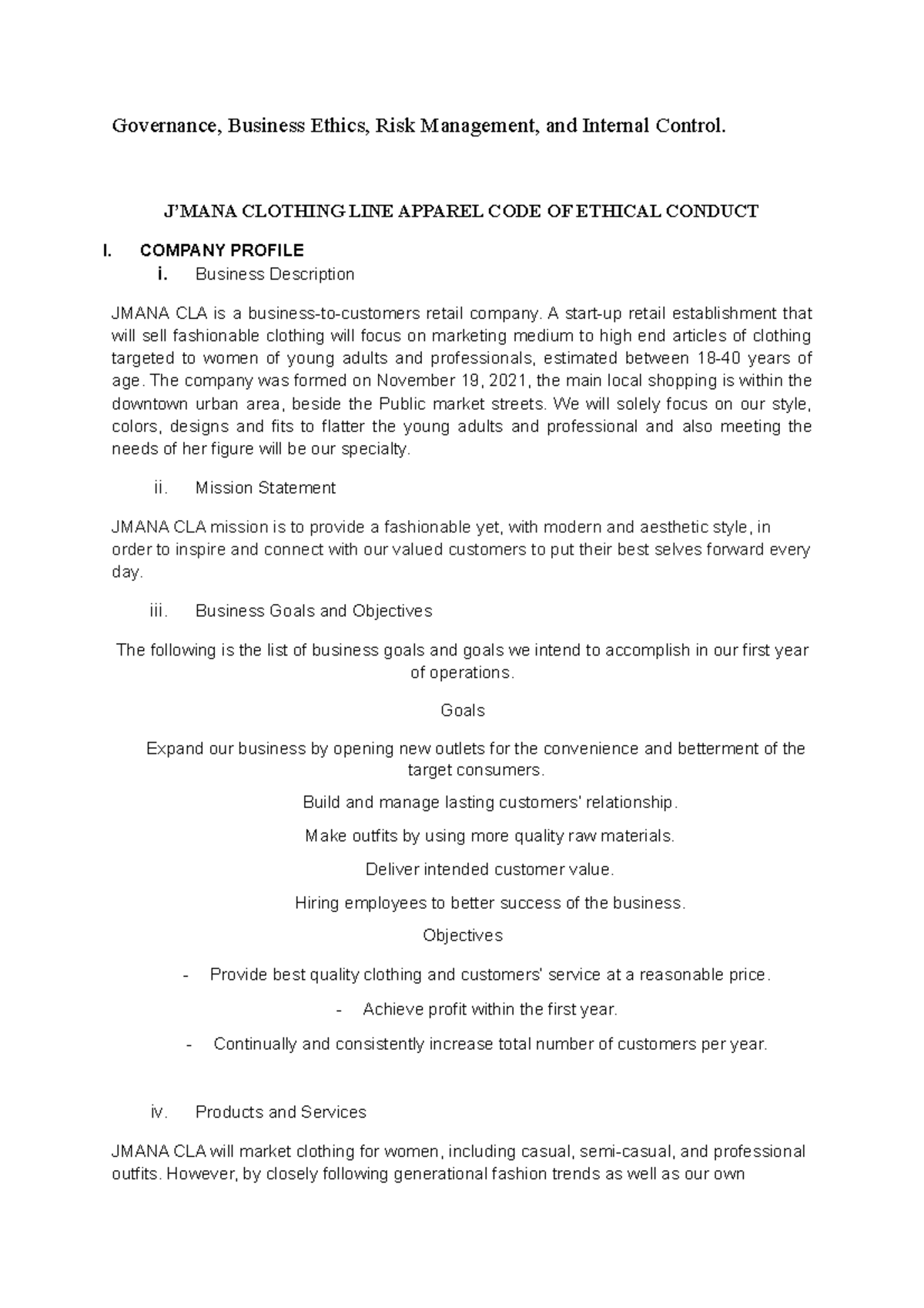 Code of conduct governance Governance, Business Ethics, Risk