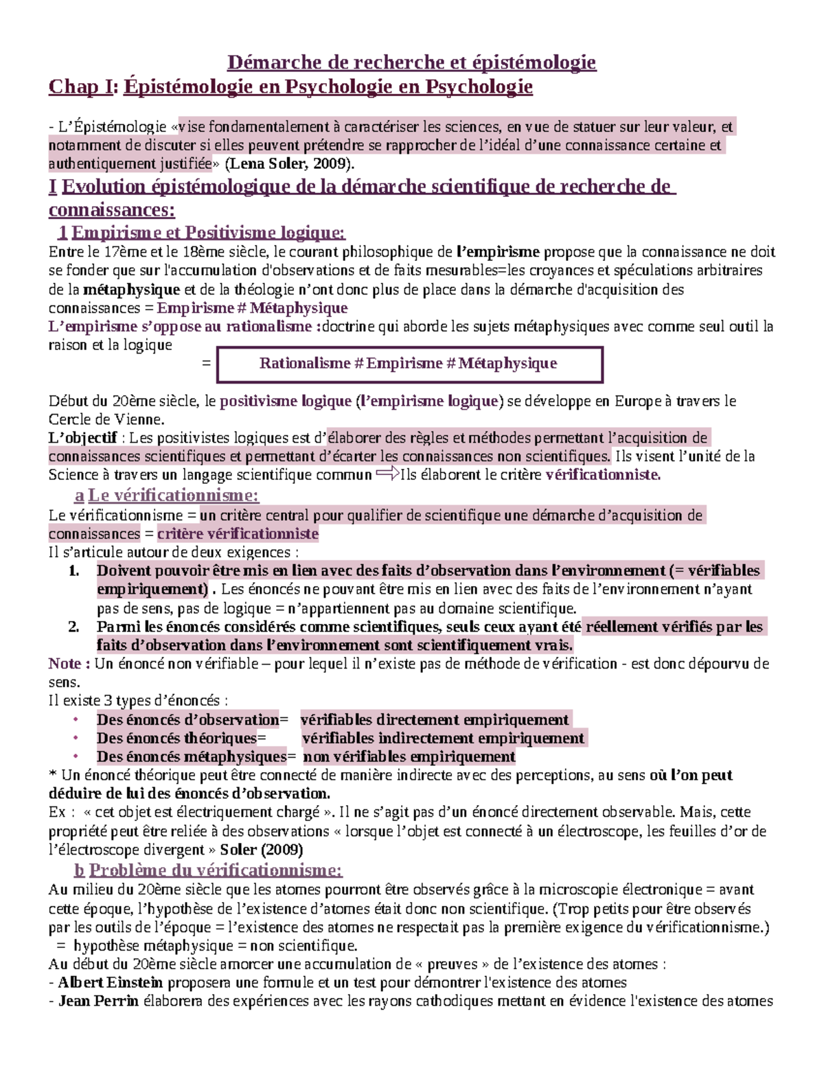 Demarche de recherch et epistemologie (Fiche) - Démarche de recherche ...