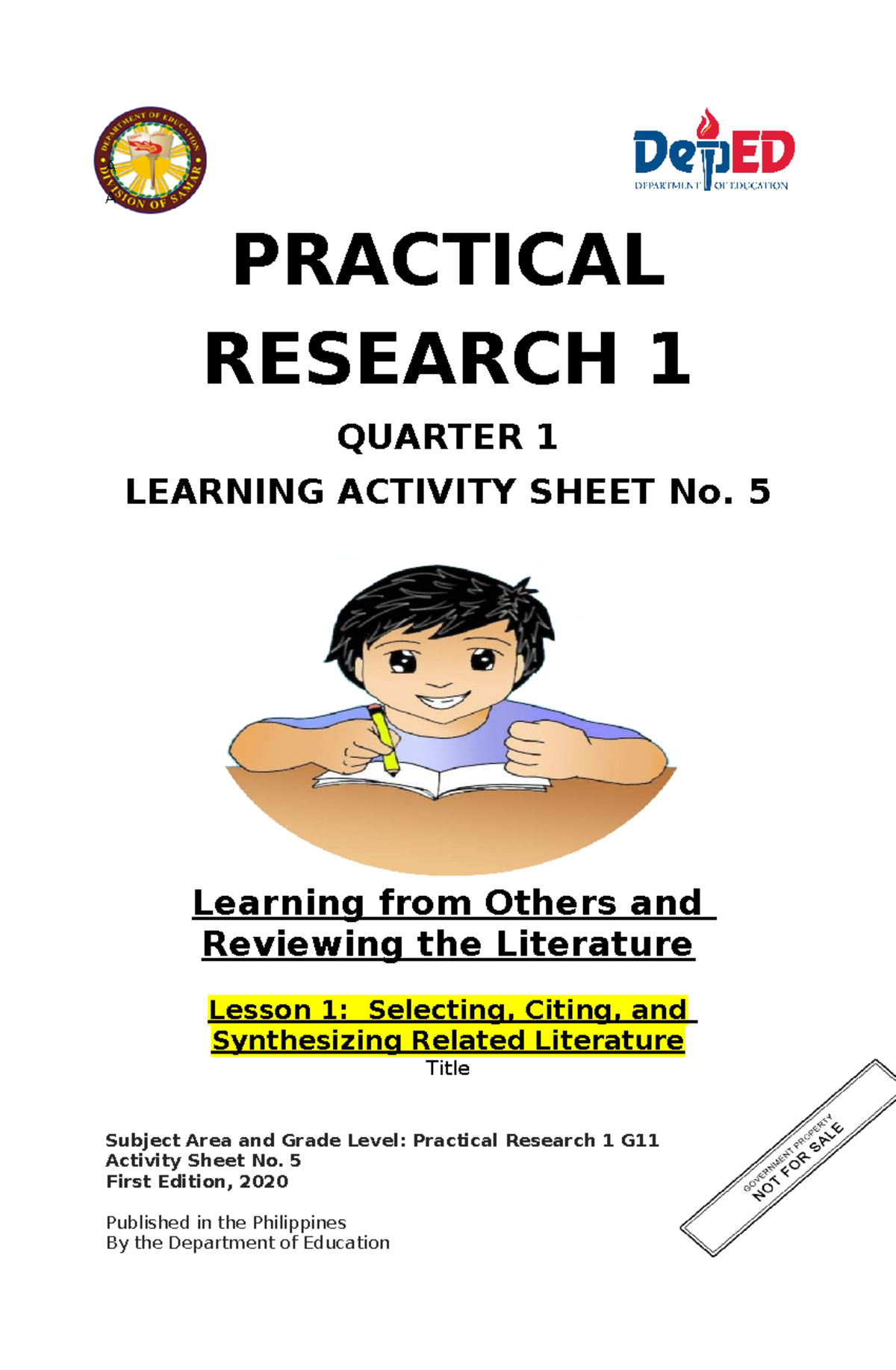 Q3-LAS-5 - guides - A A PRACTICAL RESEARCH 1 QUARTER 1 LEARNING ...