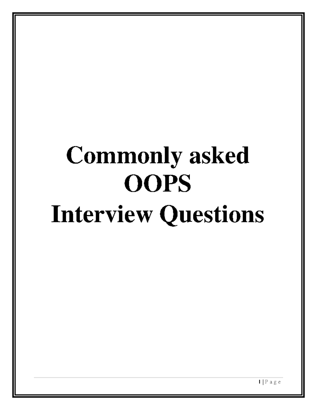 OOPS - OOP - Commonly Asked OOPS Interview Questions Commonly Asked OOP ...