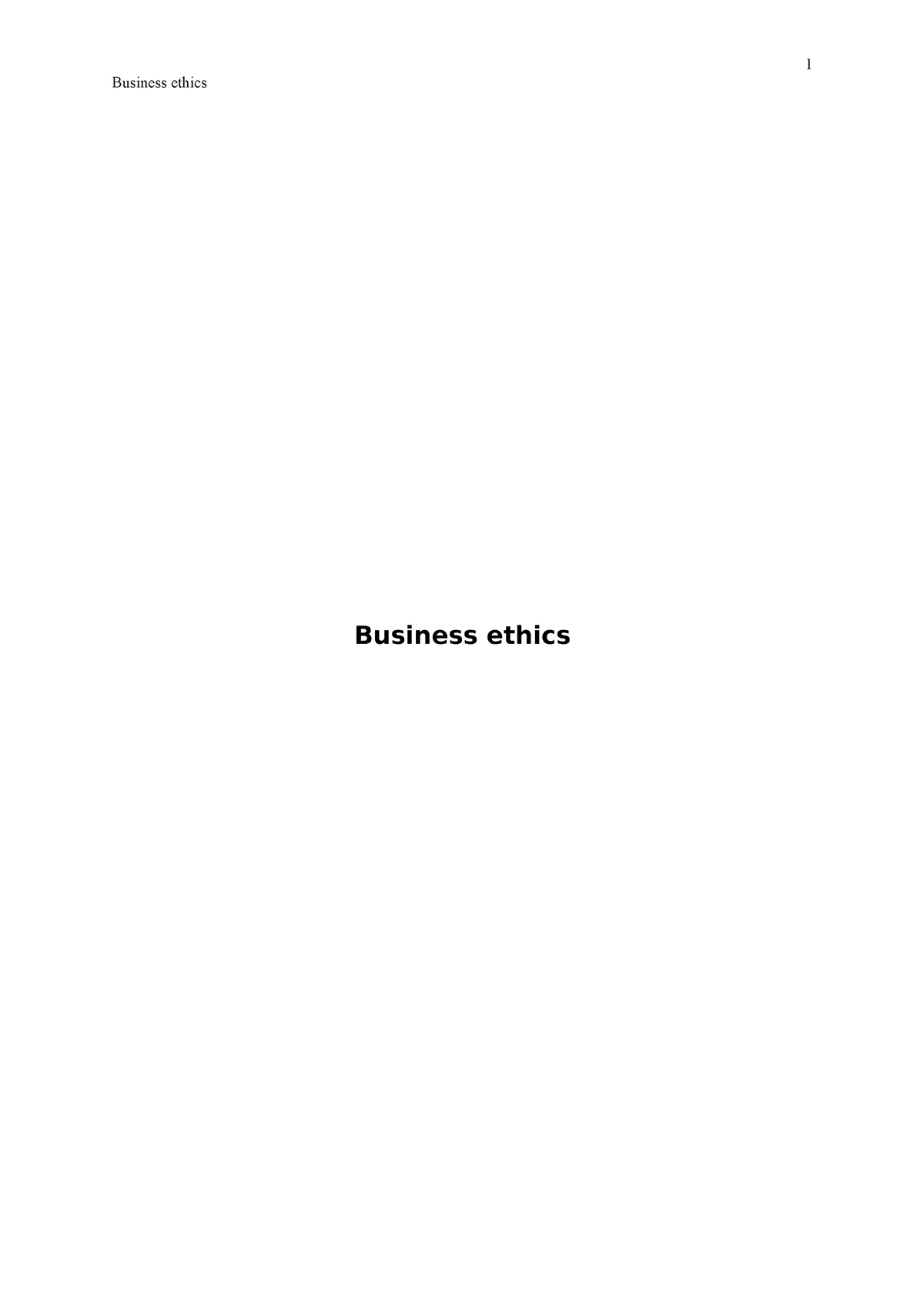 Business Ethics Module 6 Discussion Forum 6 - Business Ethics Table Of ...