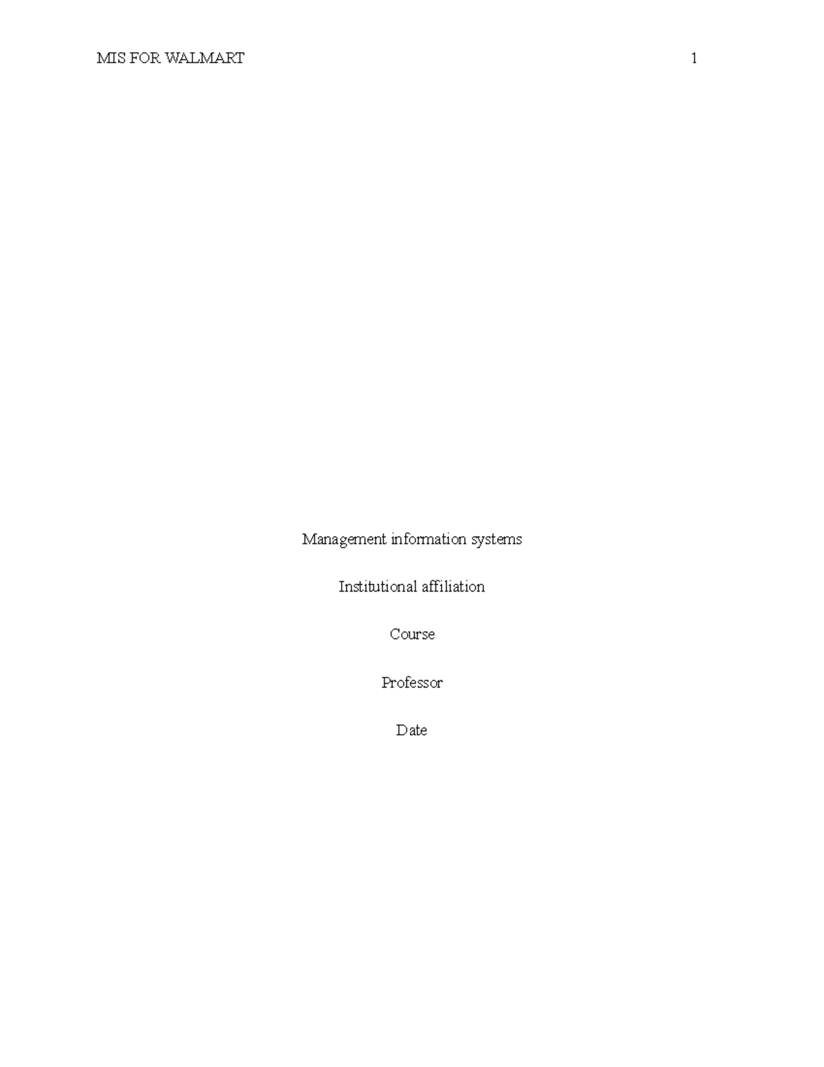 Management information systems walmart - Management information systems ...