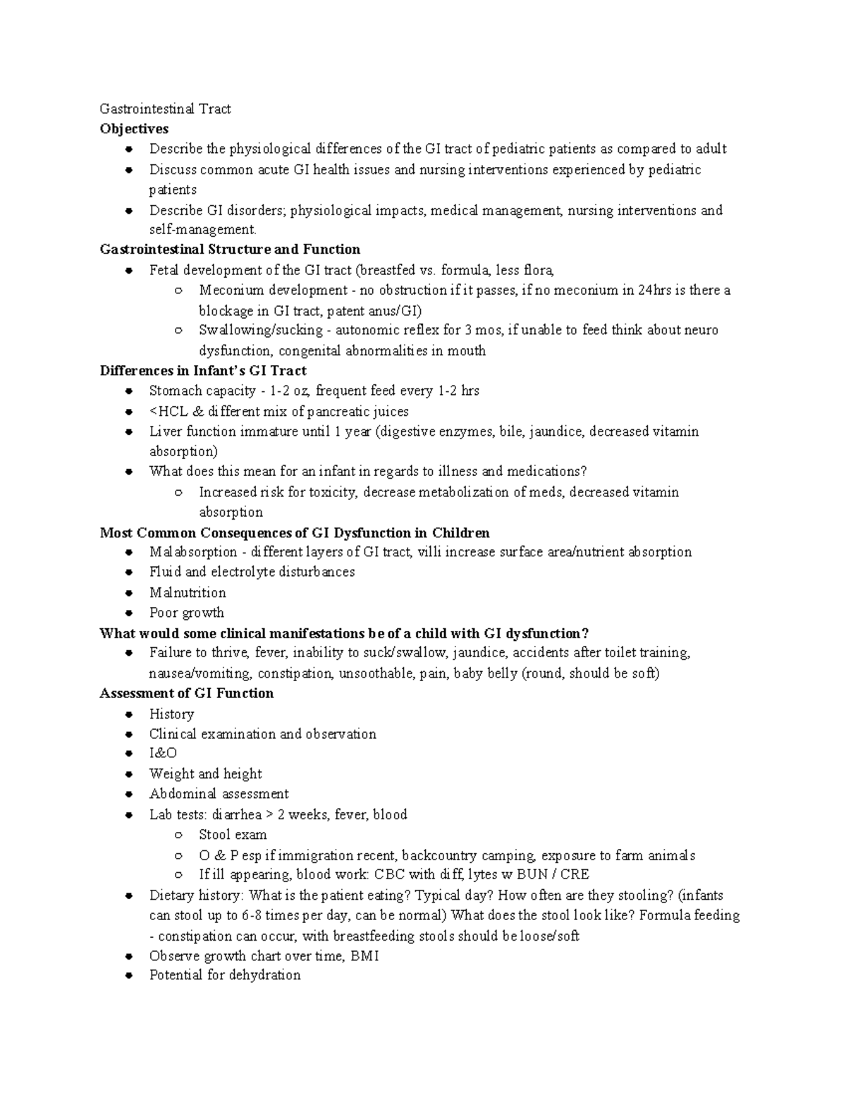 3 10 Gastrointestinal Tract - Gastrointestinal Tract Objectives ...