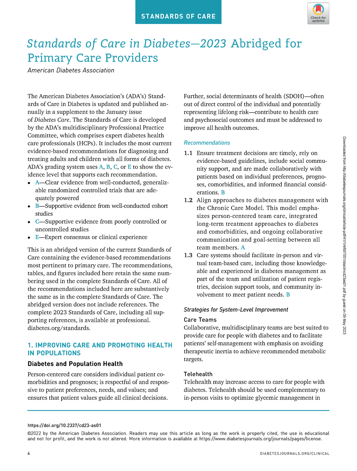 Diaclincd 23as01 daqeqw Standards of Care in Diabetes— 2023