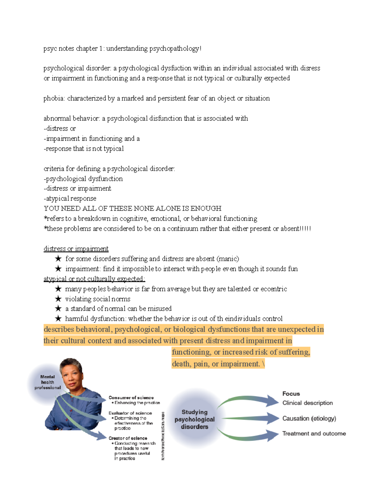 Psyc Notes Chapter 1 Understanding Psychopathology - Psyc Notes Chapter ...