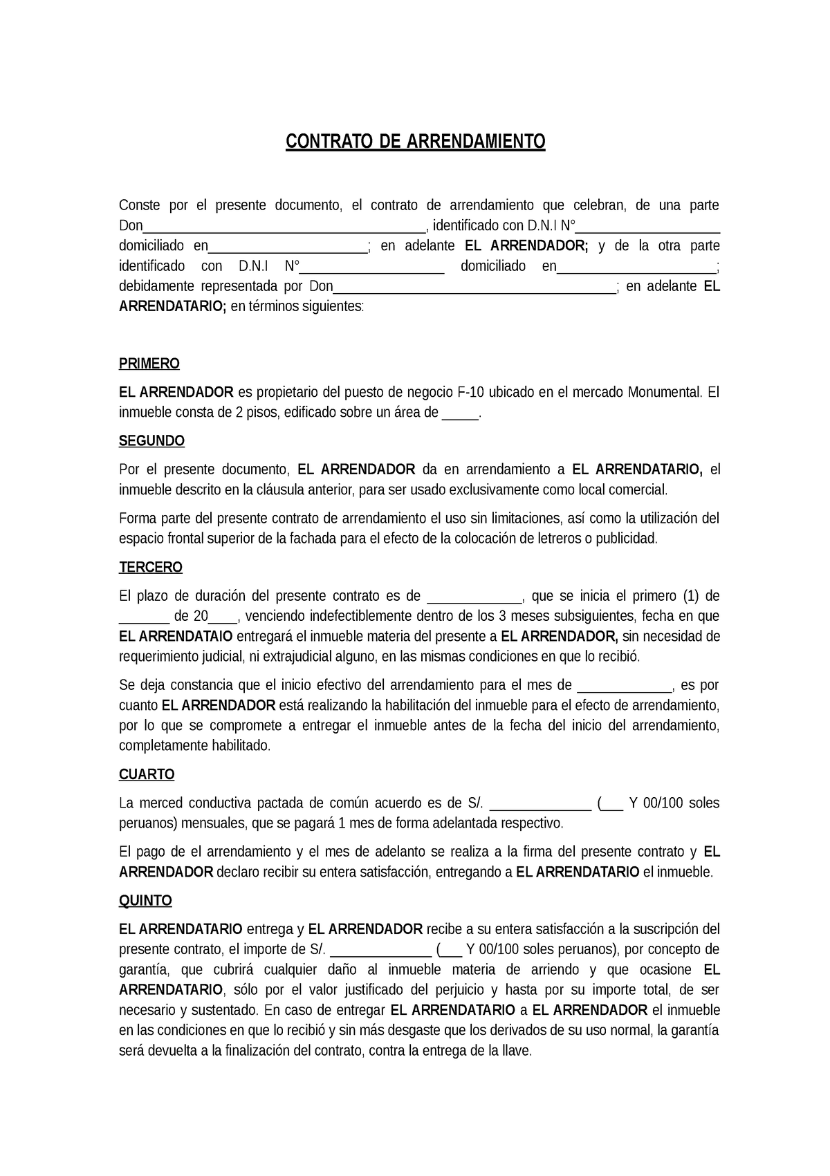 Contrato-de-arrendamiento - Derecho comercial y laboral - UPN - Studocu