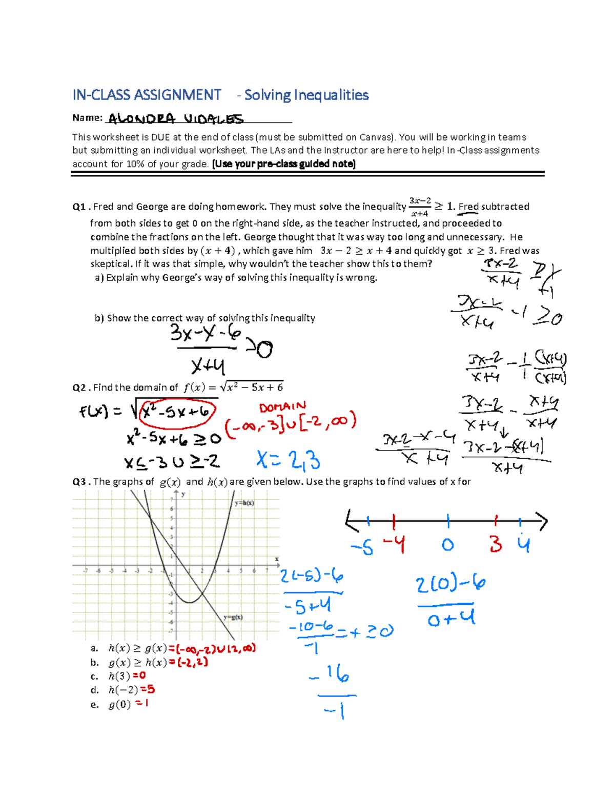Week+4+in-class+worksheet - IN-CLASS ASSIGNMENT - Solving Inequalities ...
