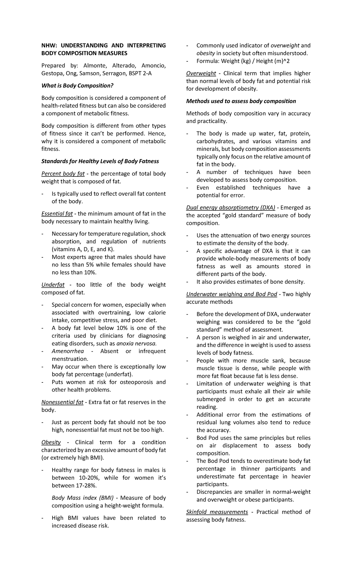 NHW Merged-Topics - Merged Topics - NHW: UNDERSTANDING AND INTERPRETING ...