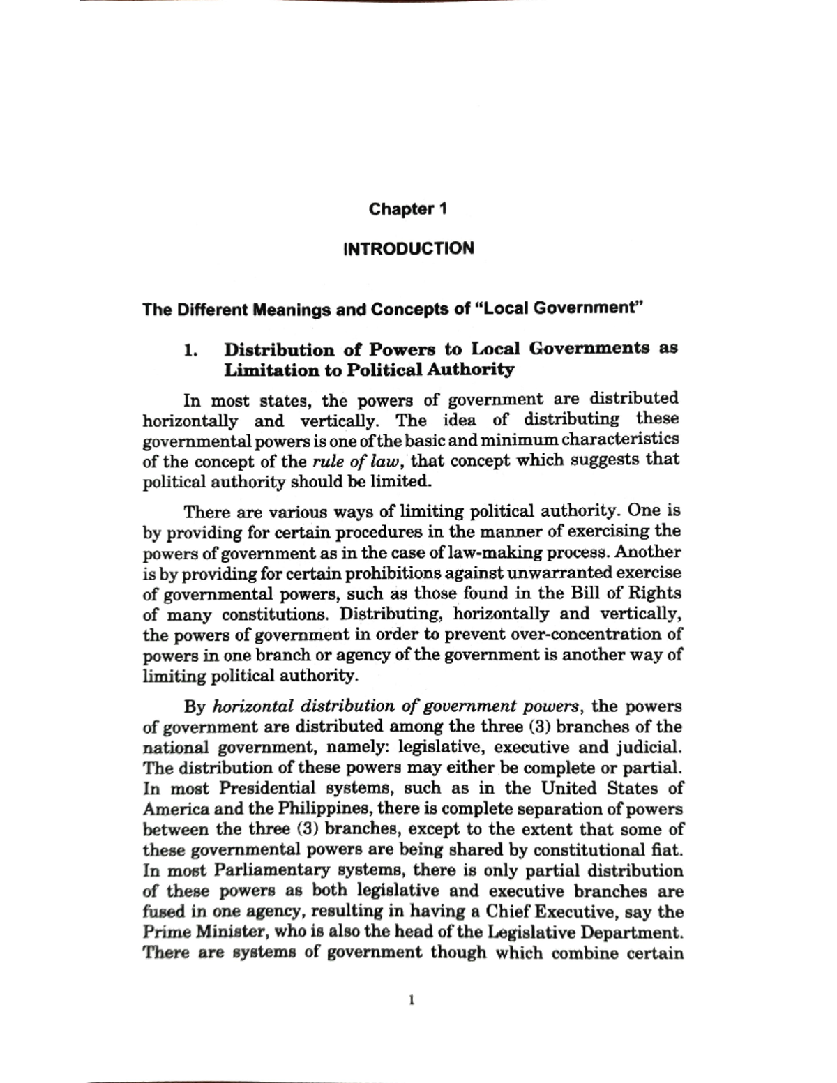 Local Government chapter 1 - Chapter 1 INTRODUCTION The Different ...