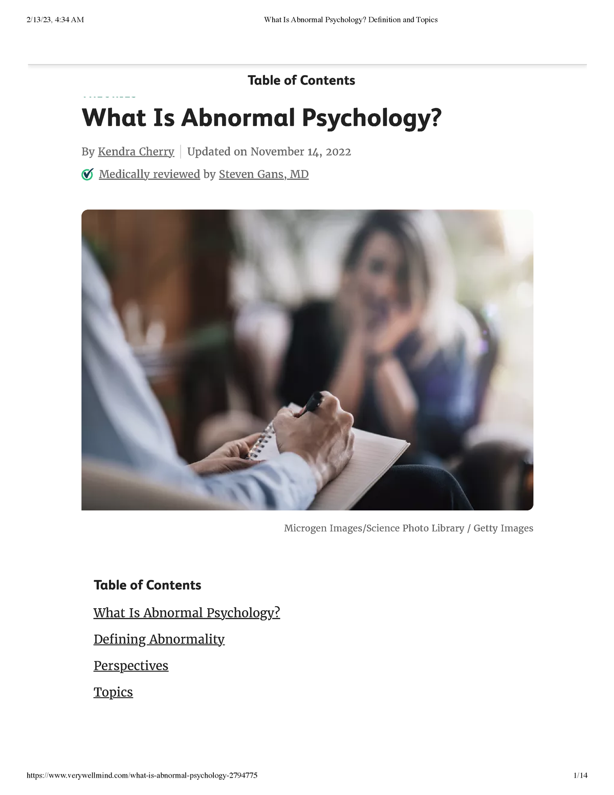 dissertation topics on abnormal psychology