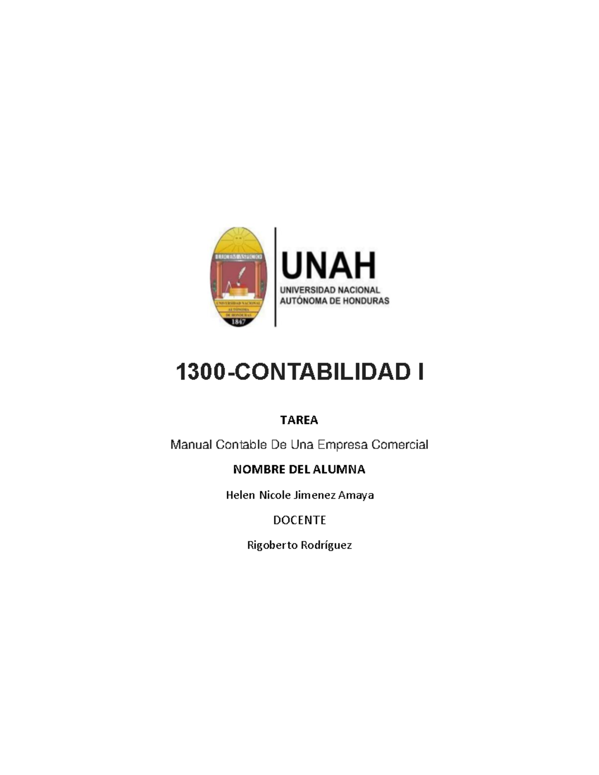 1300 manual contable - 1300 - CONTABILIDAD I TAREA Manual Contable De ...