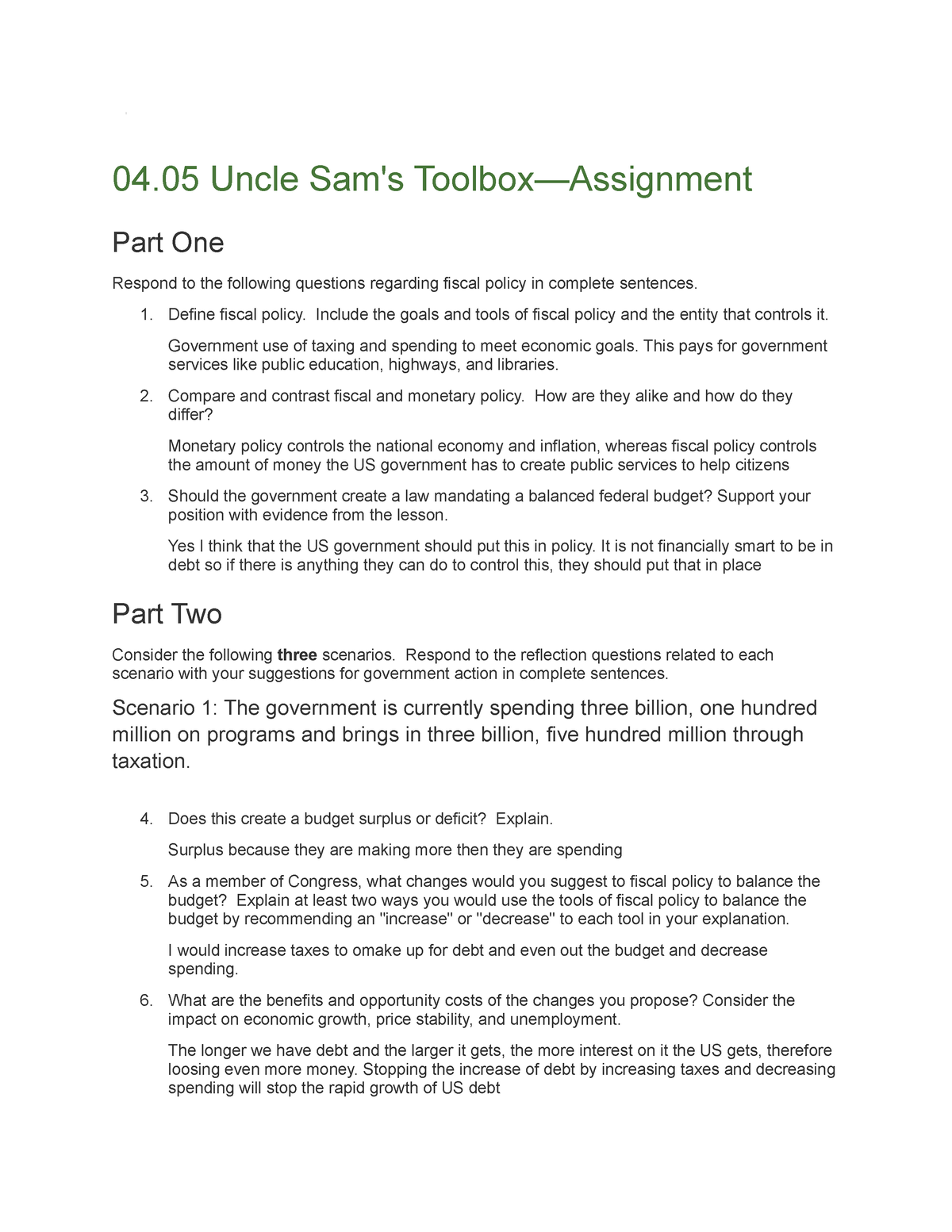 uncle sam's toolbox assignment answers