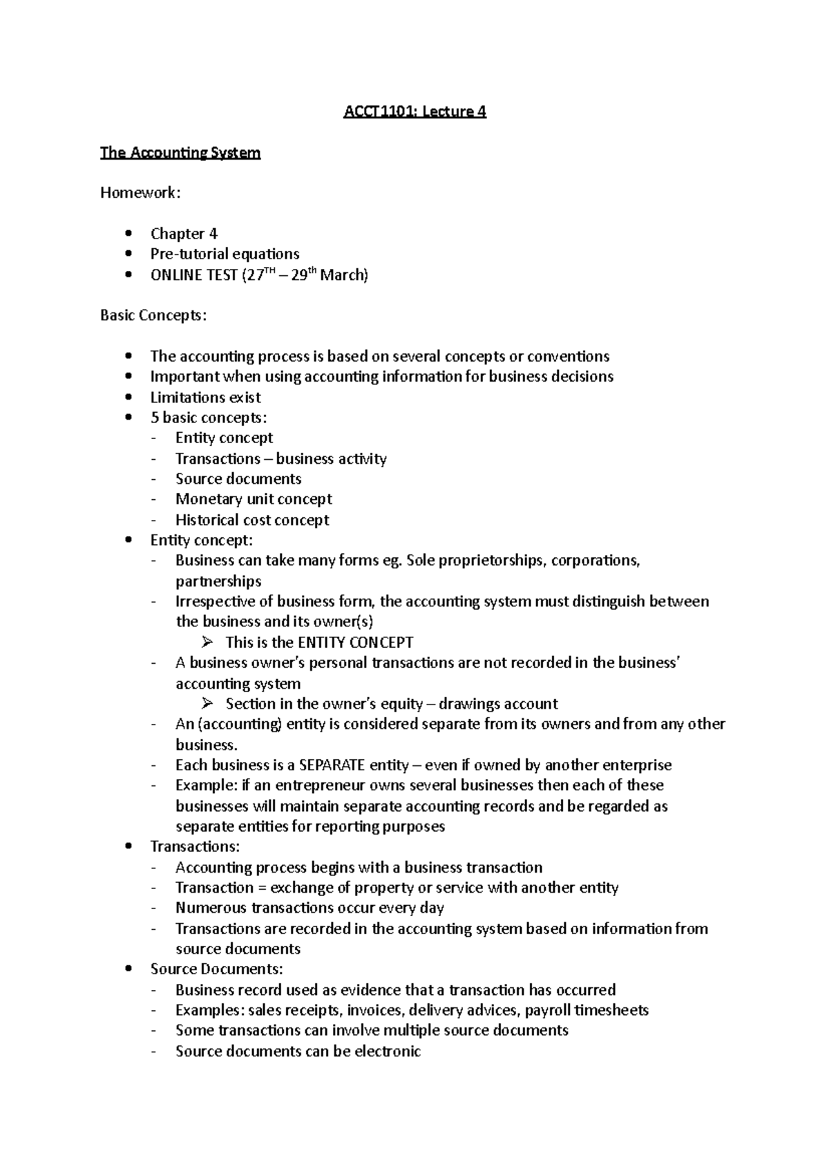 ACCT1101 Lecture 4 - Sole proprietorships, corporations, partnerships ...