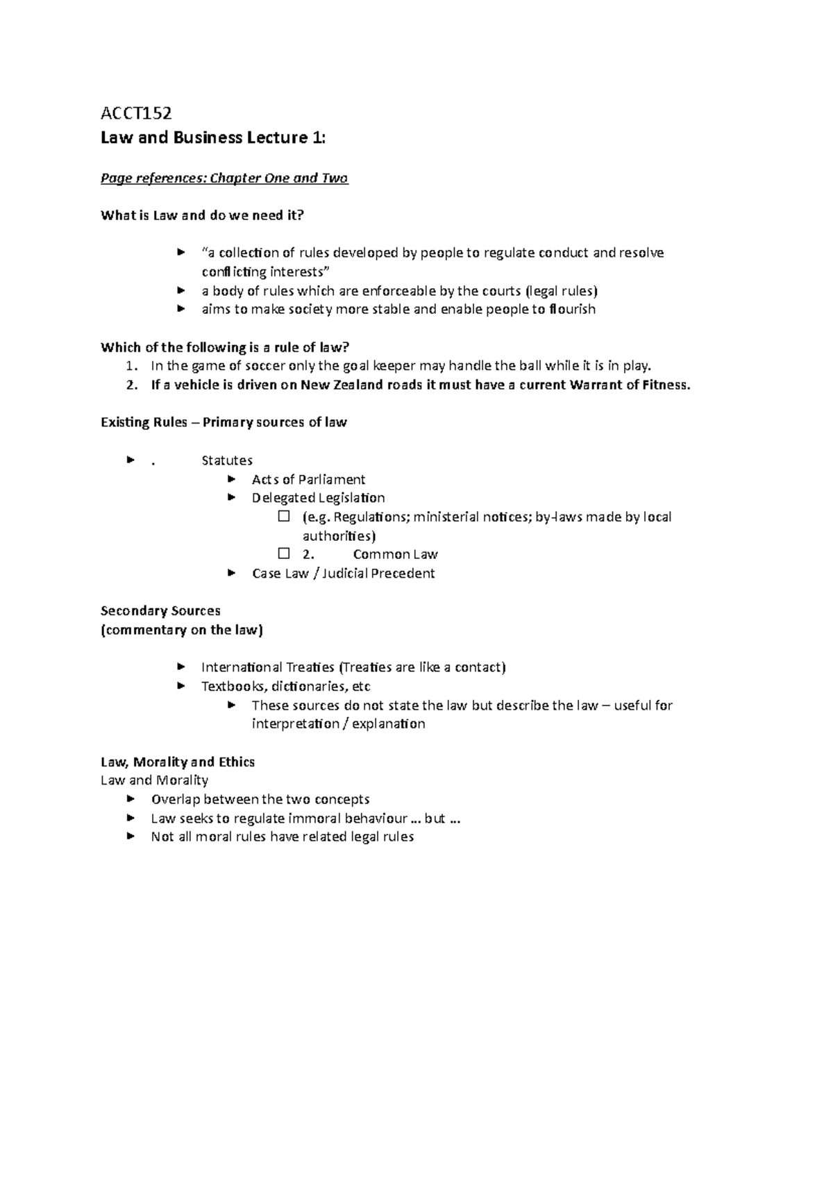 ACCT152 L1 - ACCT Law and Business Lecture 1: Page references: Chapter ...