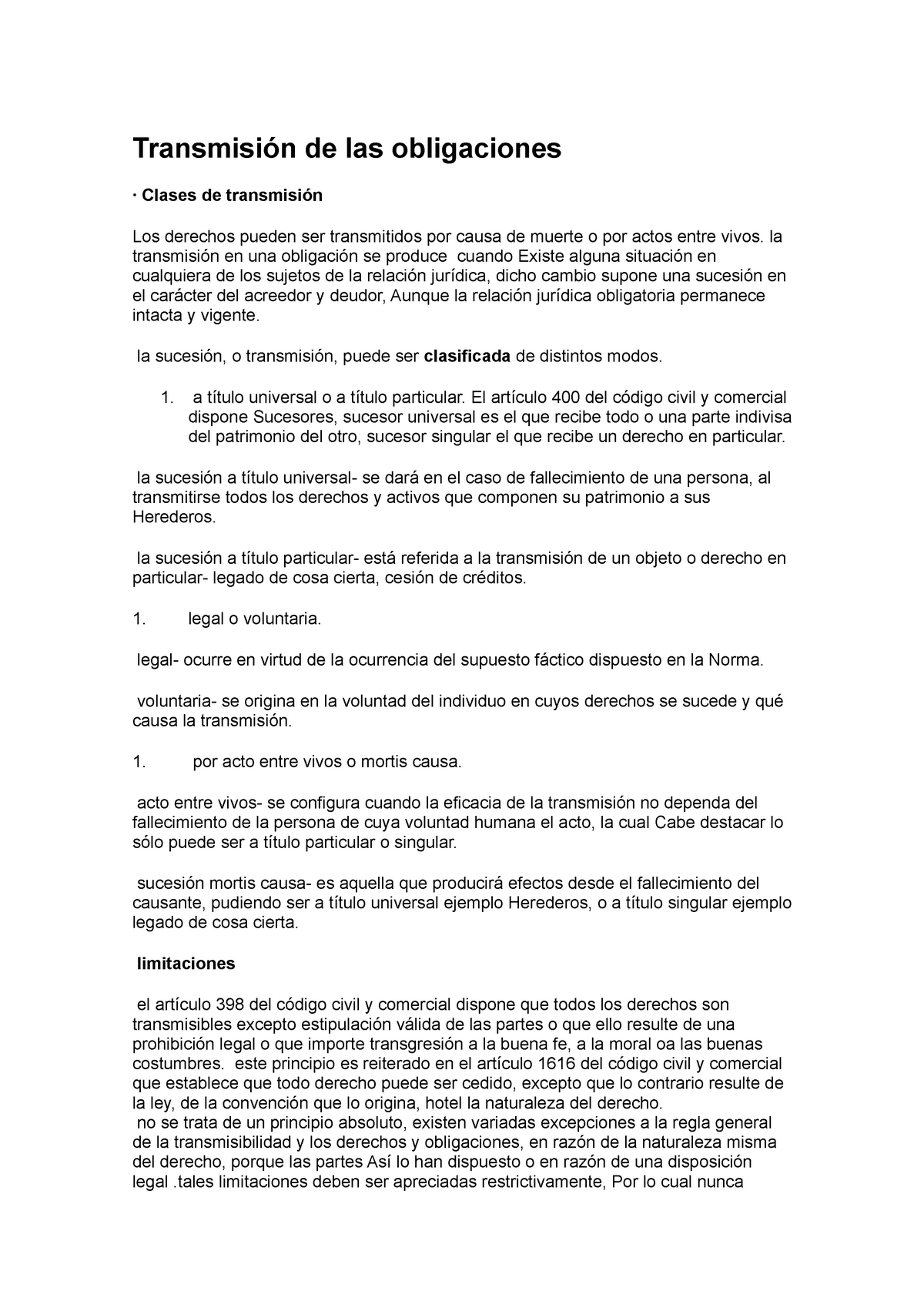 Transmisión De Las Obligaciones Transmisión De Las Obligaciones · Clases De Transmisión Los 2255