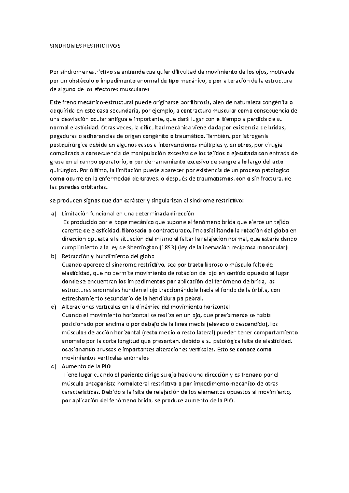 Sindromes Restrictivos - SINDROMES RESTRICTIVOS Por síndrome ...