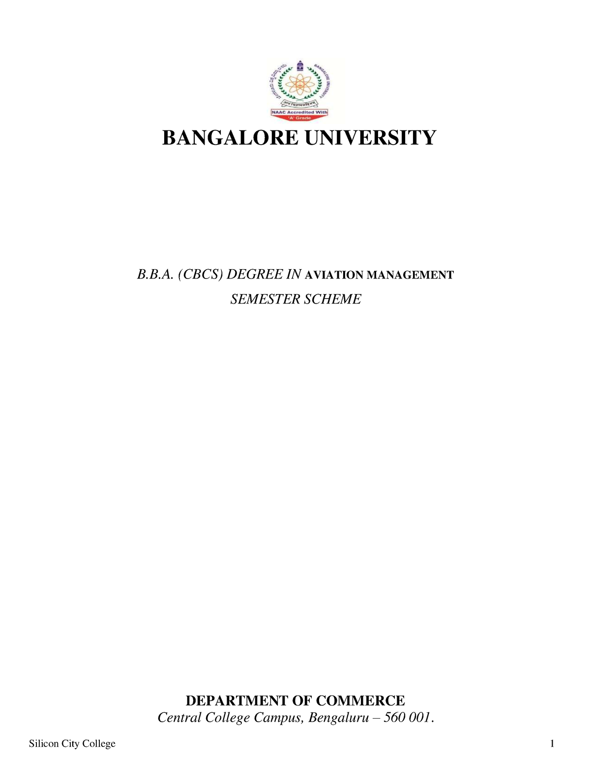 BBA-Aviation - Easy - BANGALORE UNIVERSITY B.B. (CBCS) DEGREE IN ...