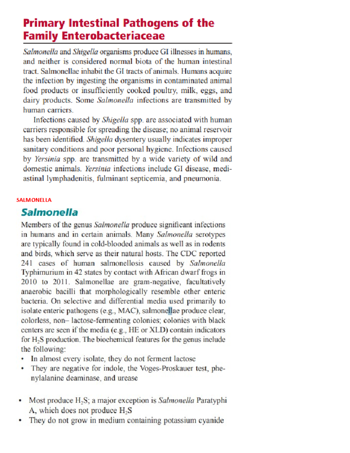 Script - Humans are the only source of these bacteria; no animal or ...