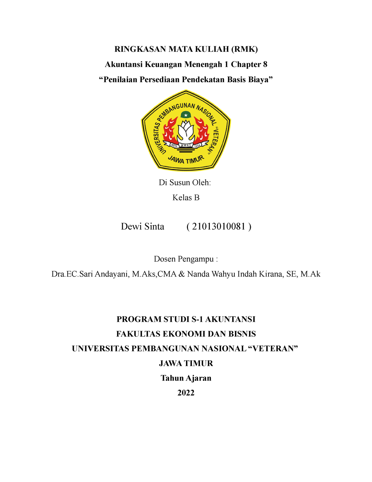 RMK Akuntansi Menengah 1 Ch08 - RINGKASAN MATA KULIAH (RMK) Akuntansi ...