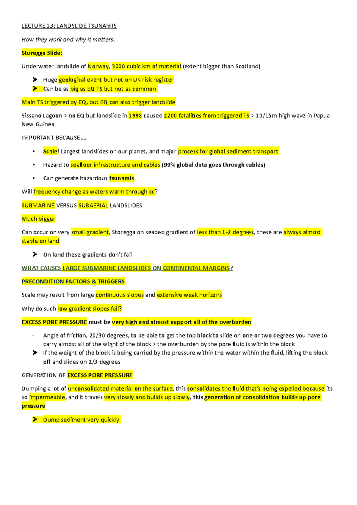 Landslide Tsunamis Lecture 13 Notes - LECTURE 13: LANDSLIDE TSUNAMIS ...