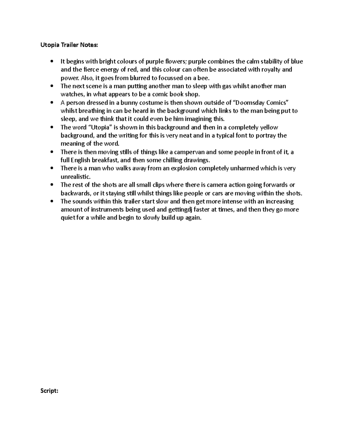 Utopia Trailer Notes - Research - Utopia Trailer Notes: It begins with ...