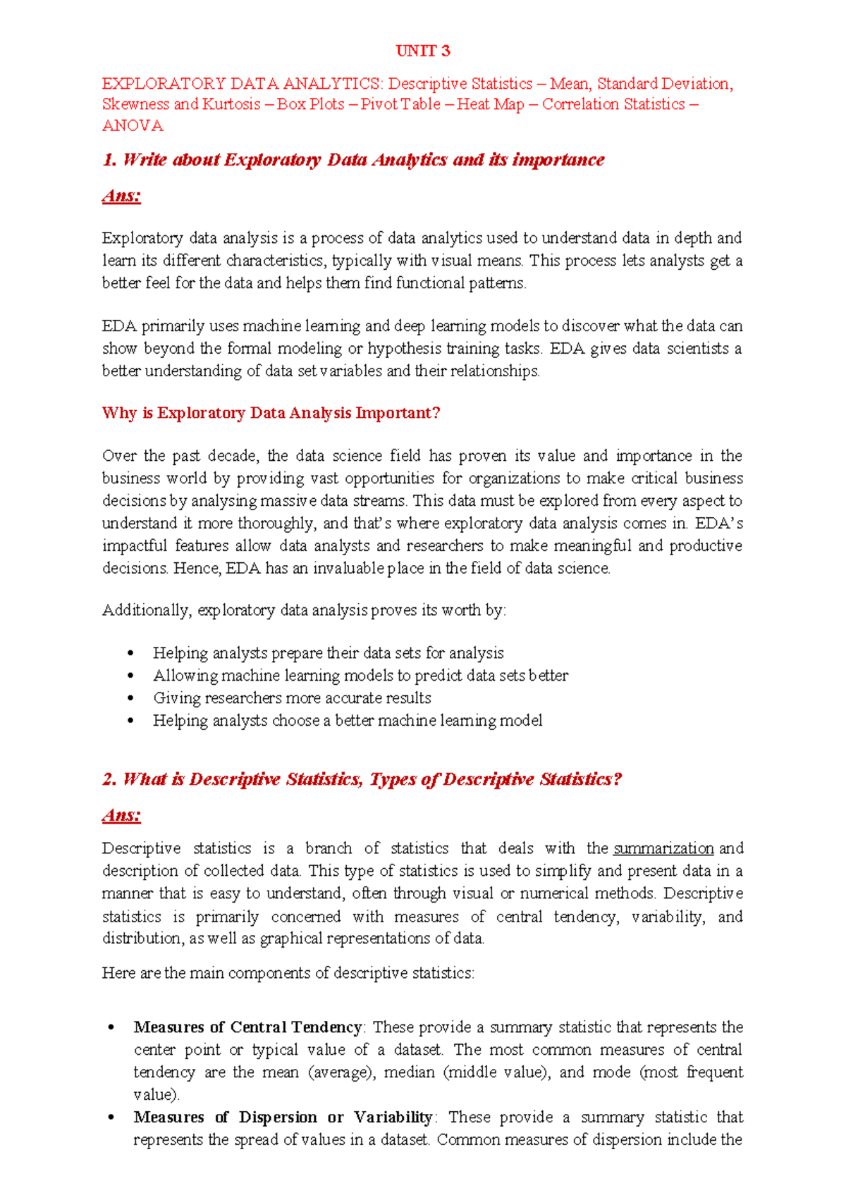 UNIT-3 QB ANS - Fundamental of data science answers - UNIT 3 ...