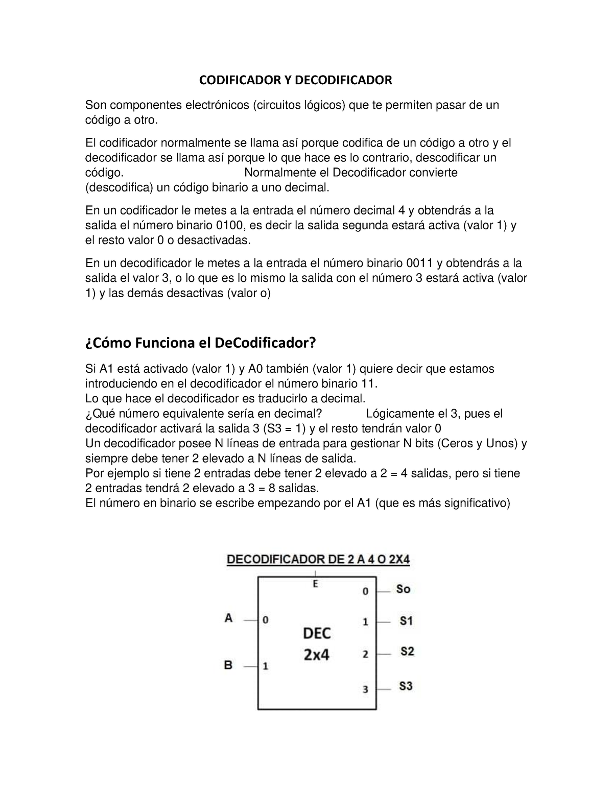 Codificador Y Decodificador - CODIFICADOR Y DECODIFICADOR Son ...