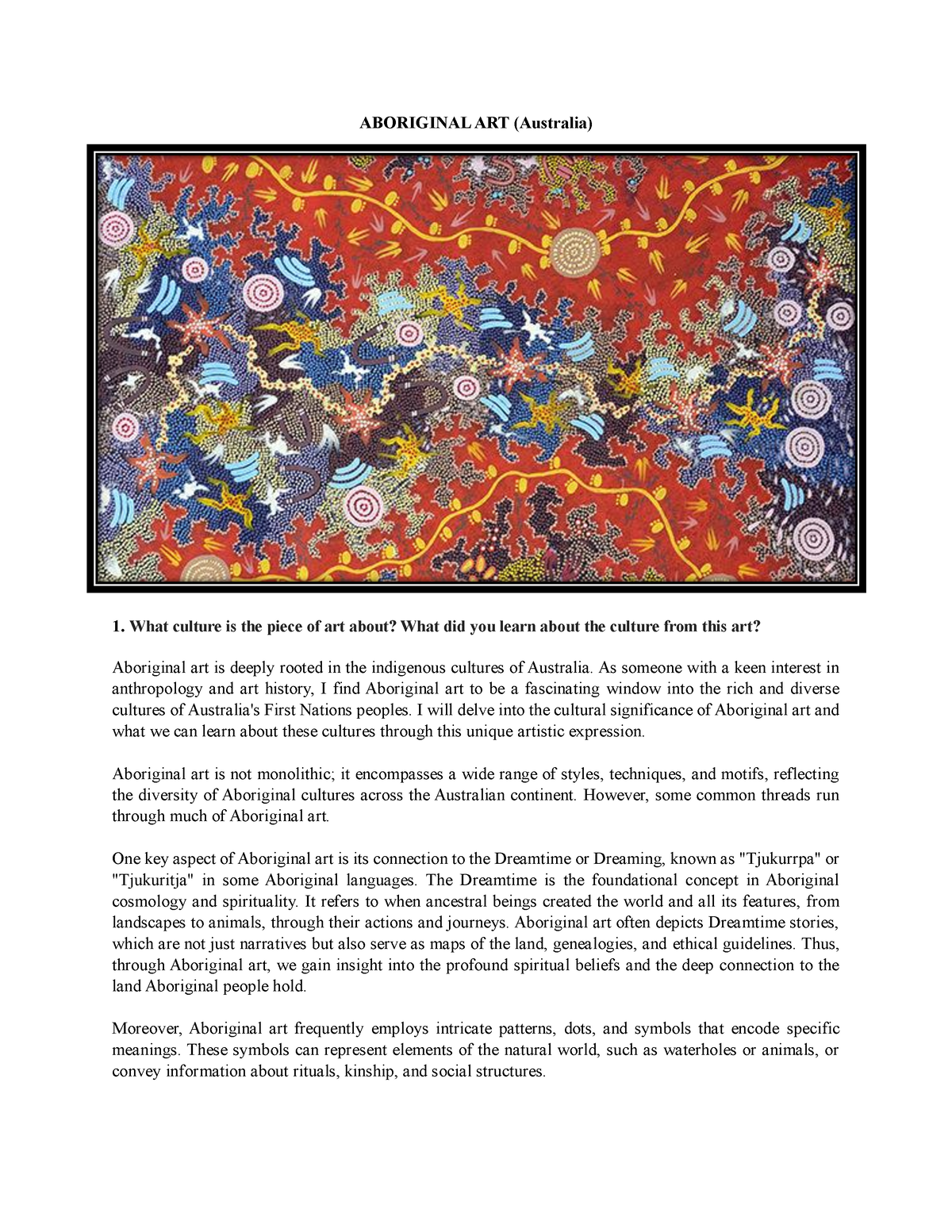 Aboriginal ART - Cultural Artwork - ABORIGINAL ART (Australia) What ...