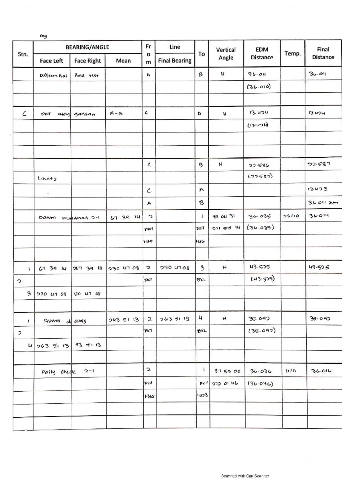 2) Fieldbook - Cadastral of Surveying 1 - Studocu