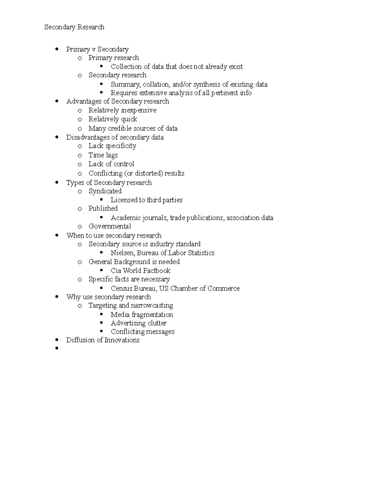 5.5 Secondary Research - Secondary Research Primary v Secondary o ...