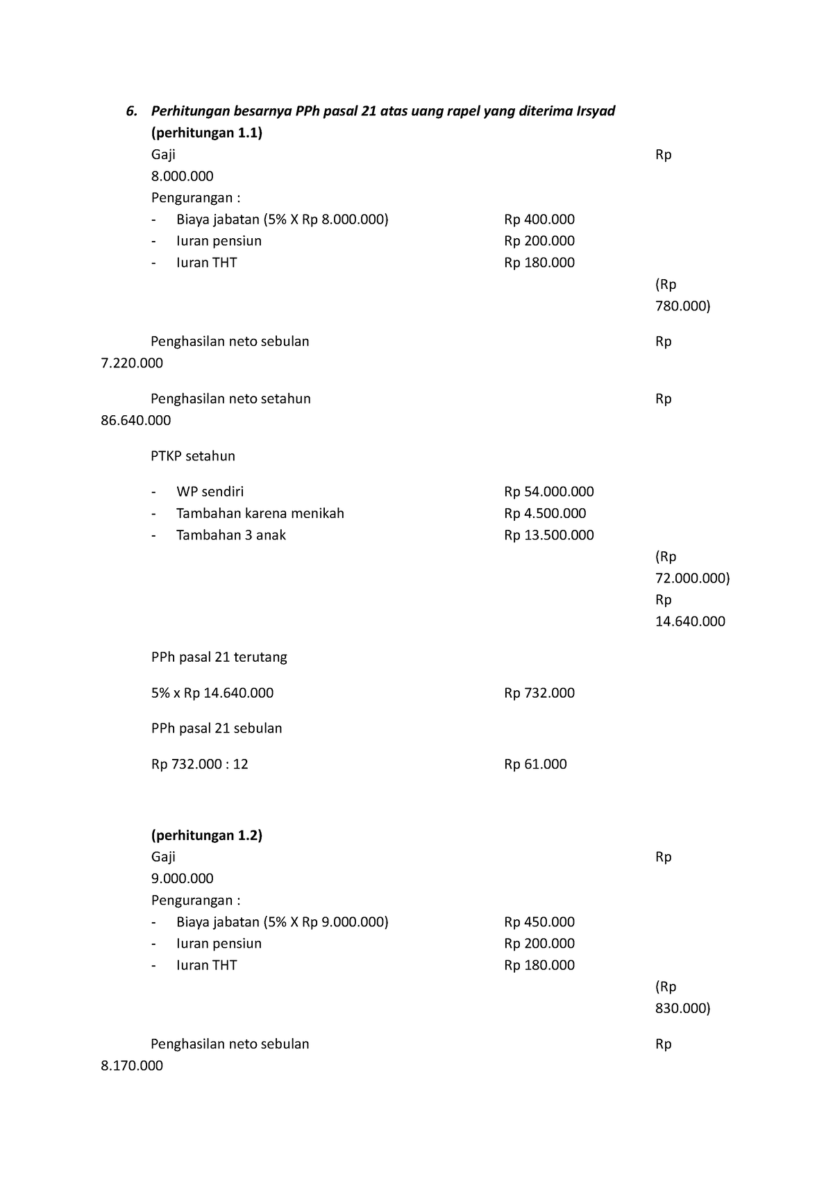 7. Perhitungan Besarnya PPh Pasal 21 - Perhitungan Besarnya PPh Pasal ...