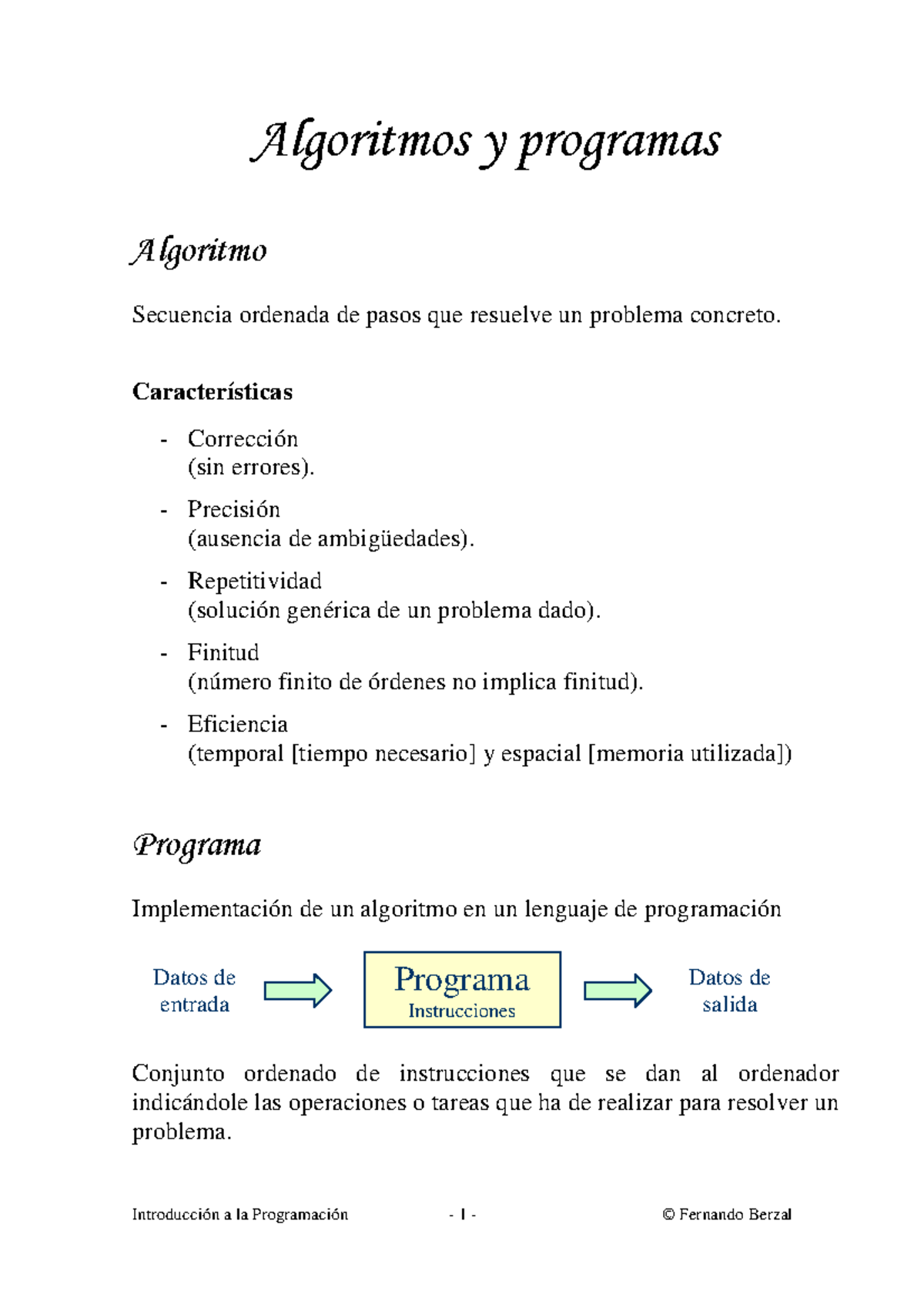 2A-intro - informatica - Algoritmos y programas Algoritmo Secuencia ...