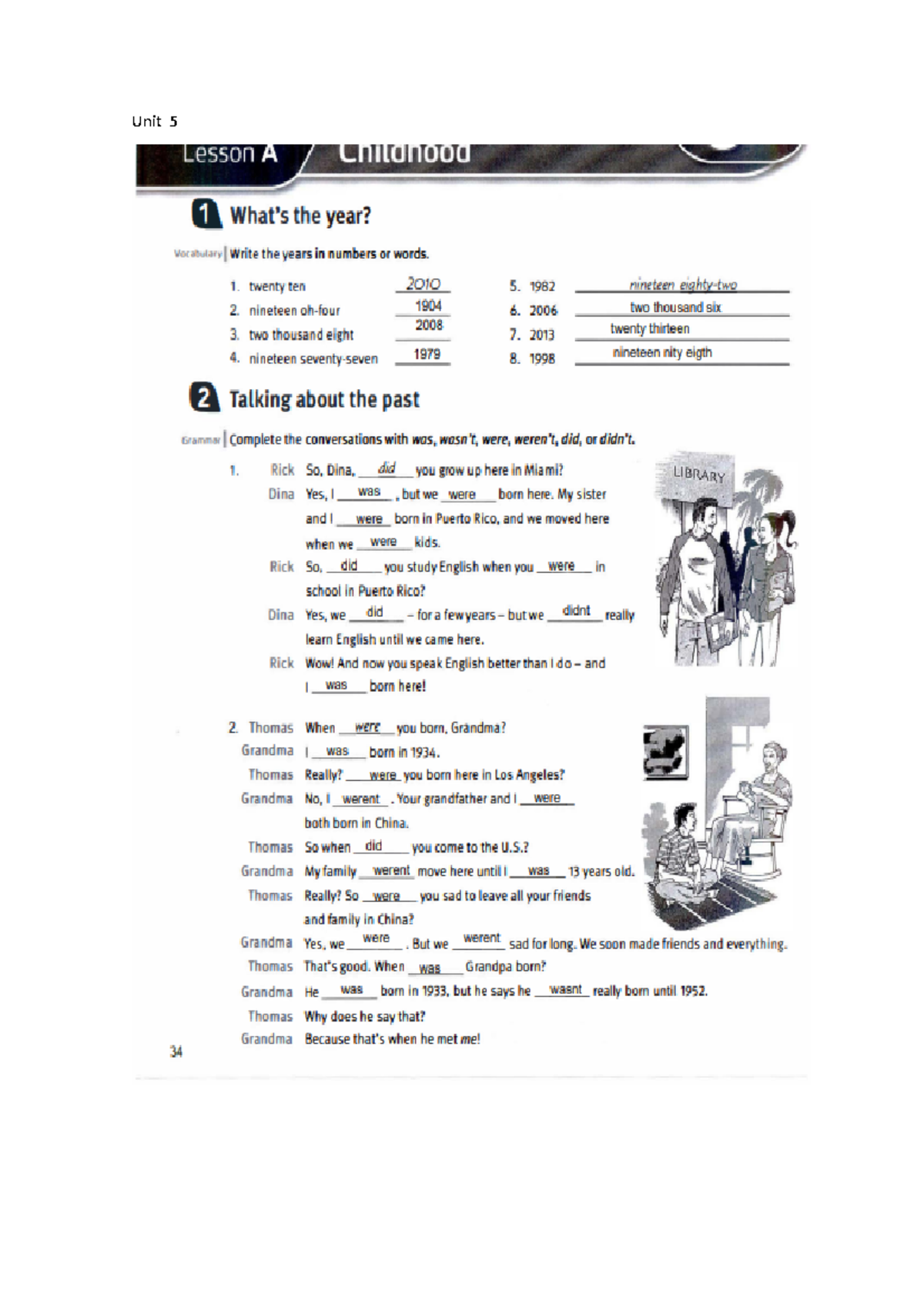 Unit 5 work book - TAREA - Inglés I - Unit Grammar book - Studocu
