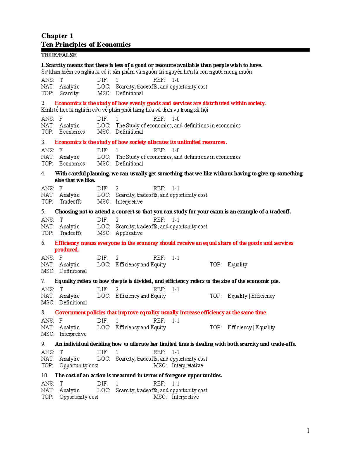 Chapter 1-Ten Principles of Economics - Chapter 1 Ten Principles of ...