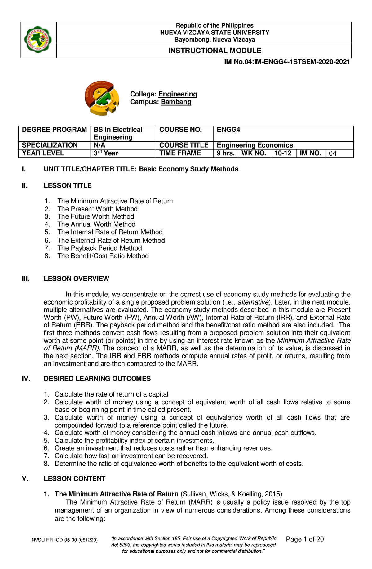 Basic Economy Study Methods - NUEVA VIZCAYA STATE UNIVERSITY Bayombong ...