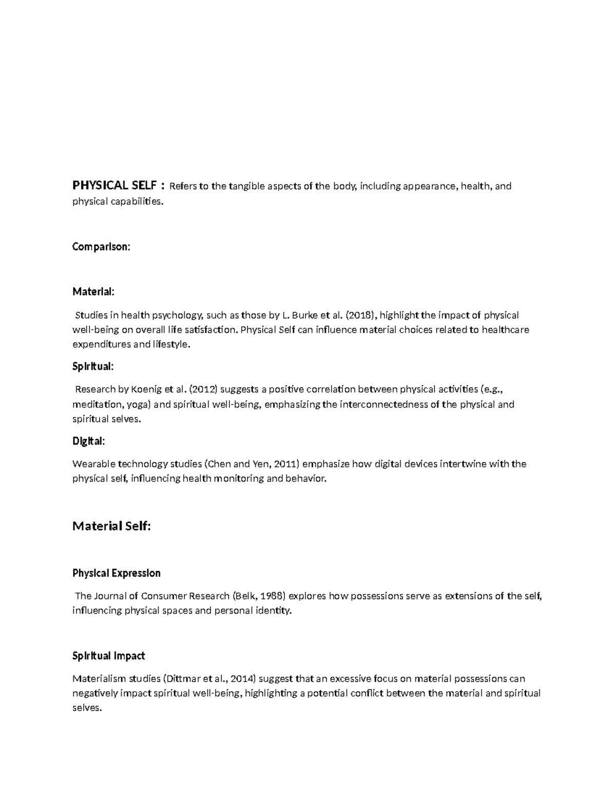 02 Task Performance - PHYSICAL SELF : Refers to the tangible aspects of ...