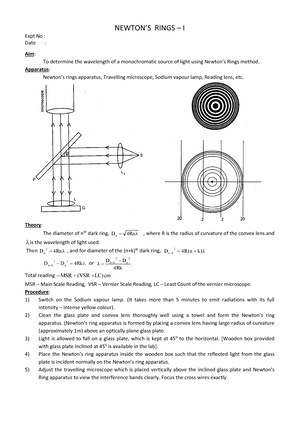 Newtons Ring Experiment1 | PDF | Scientific Observation | Optics