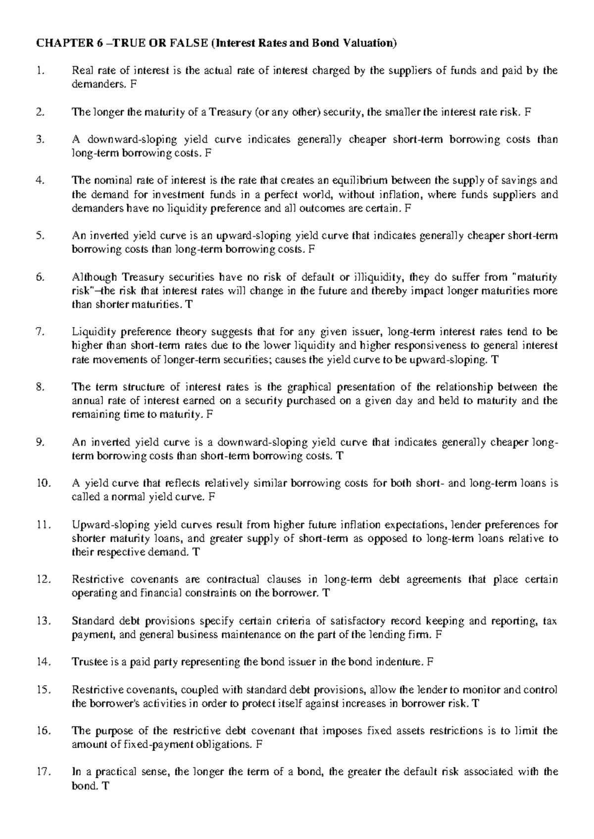 Irbv reviewer (chap 6) - valcm - CHAPTER 6 – TRUE OR FALSE (Interest ...