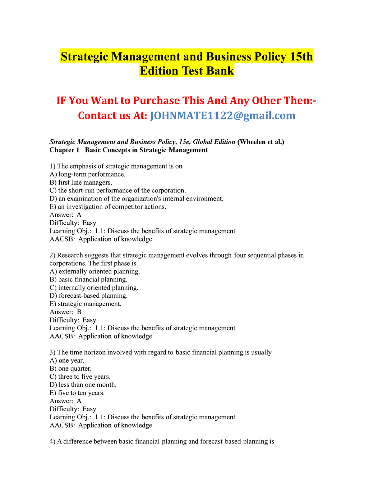 Strategic-management-and-business-policy-15th-edition-test-bank.pdf ...