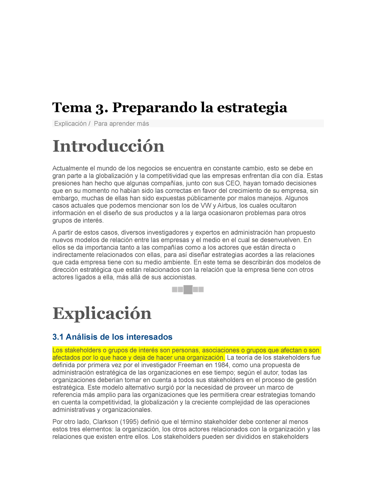 Tema 3 Preparando La Estrategia Tema 3 Preparando La Estrategia