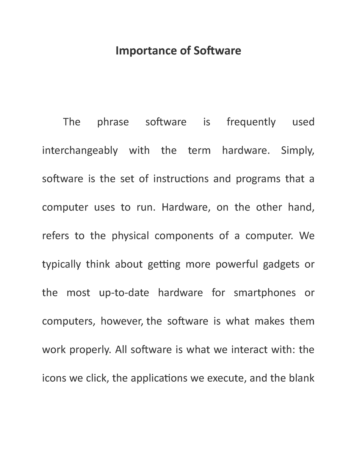 importance of application software essay
