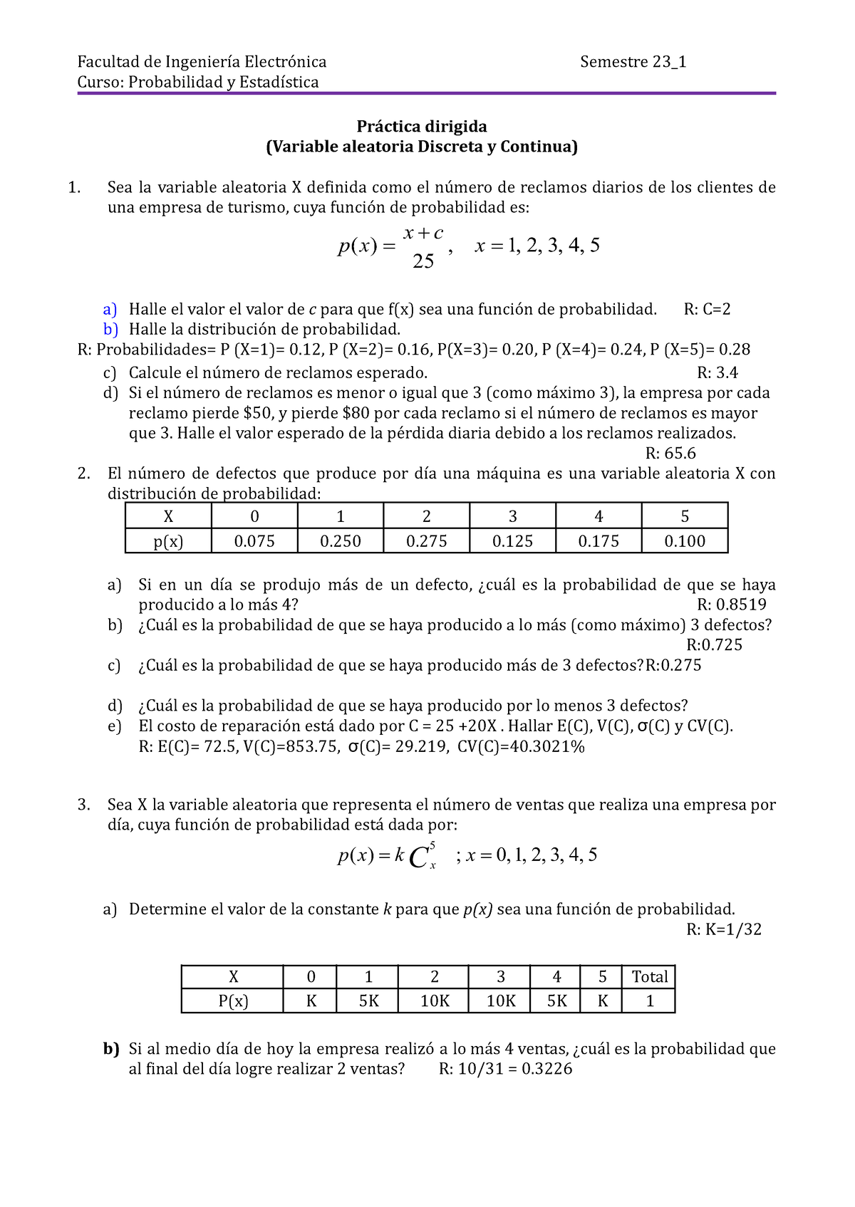 Practica Dirigida Variable Aleatoria Y Modelos Probabilisticos - Curso ...