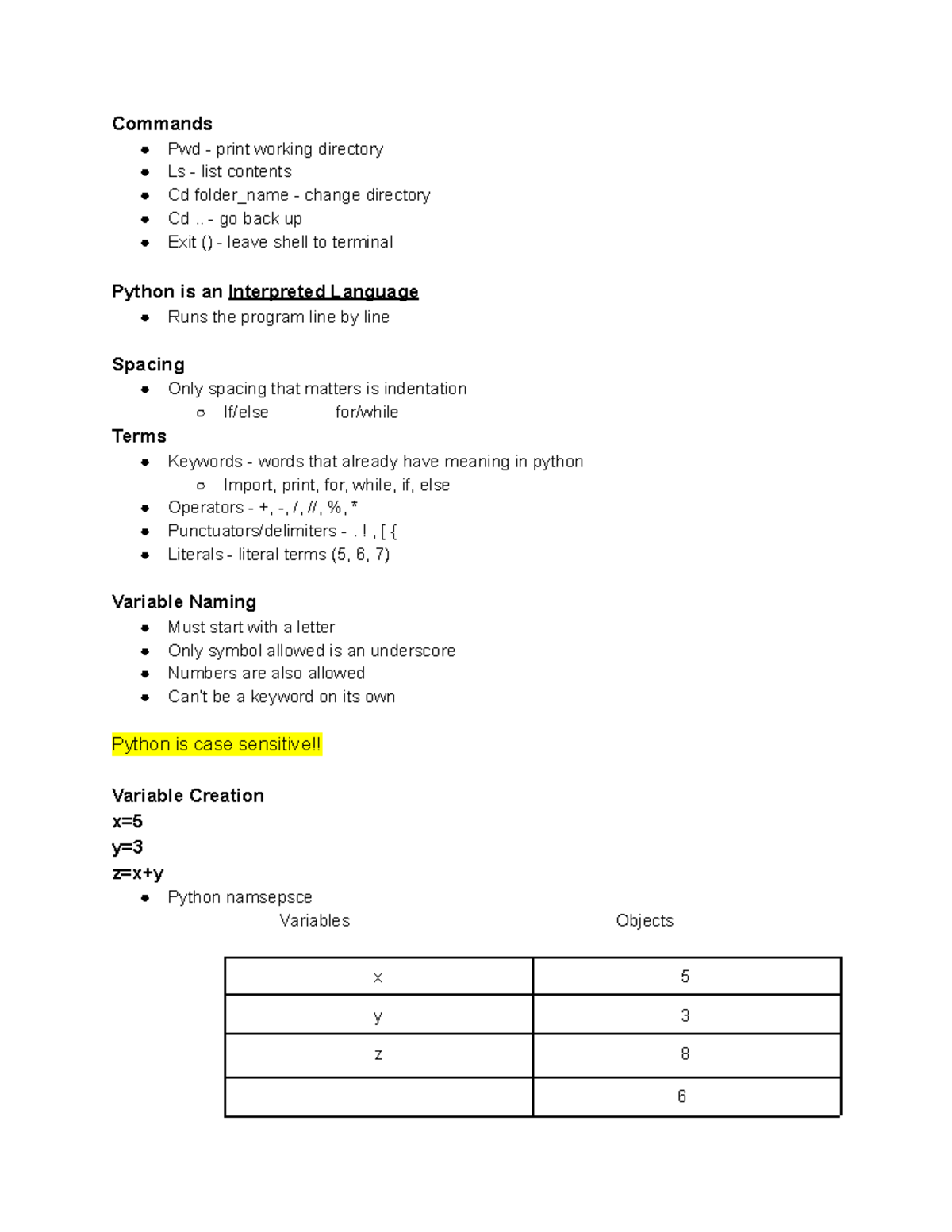 cs230-notes-1-commands-pwd-print-working-directory-ls-list-contents-cd-folder-name